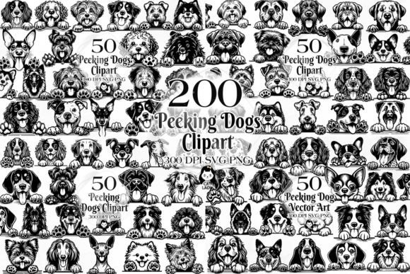 Download 200 Peeking Dogs Vector Art SVG PNG - 200 Collection
