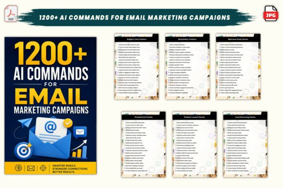 Download 1200+ AI Commands for Email Marketing - 200 Collection