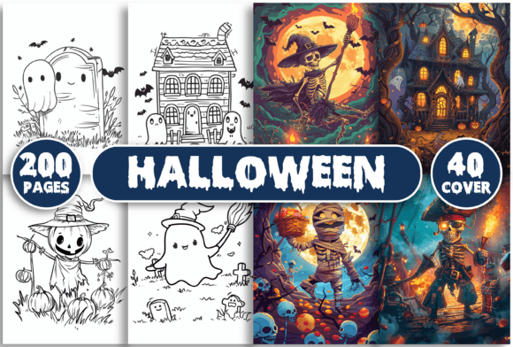Download 200 Cute Halloween Coloring Book Pages - 200 Collection