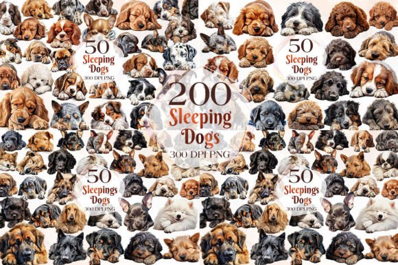 Download 200 Breeds of Sleeping Dogs Clipart - 200 Collection