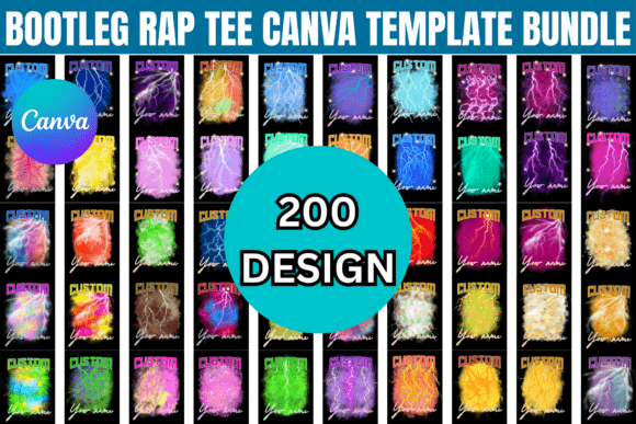 Download 200 Bootleg Rap Tee Canva Template - 200 Collection