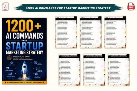 Download 1200+ AI Commands for Startup Marketing - 200 Collection